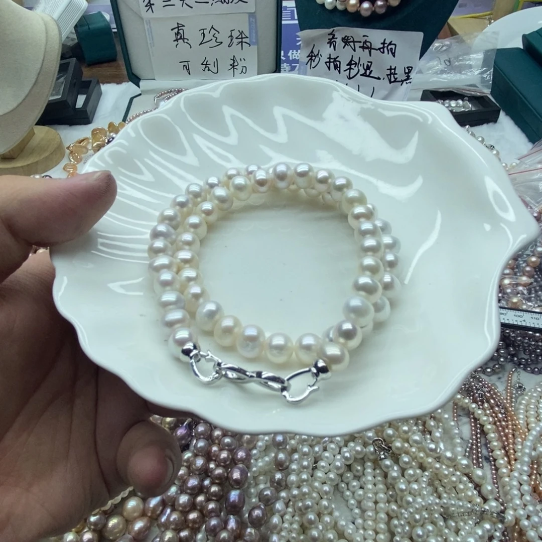 银S925镶嵌天然淡水珍珠无人工干预淡水珍珠10