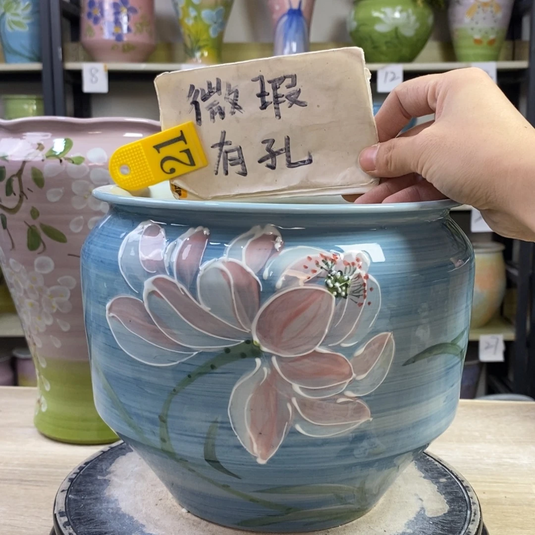景德镇手工手绘陶瓷花盆