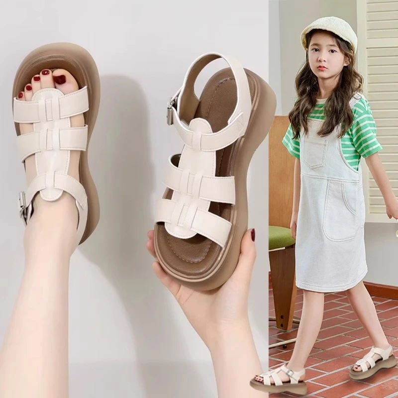 女童凉鞋夏季潮款新款儿童公主罗马鞋百搭软底中大童沙滩鞋儿童鞋