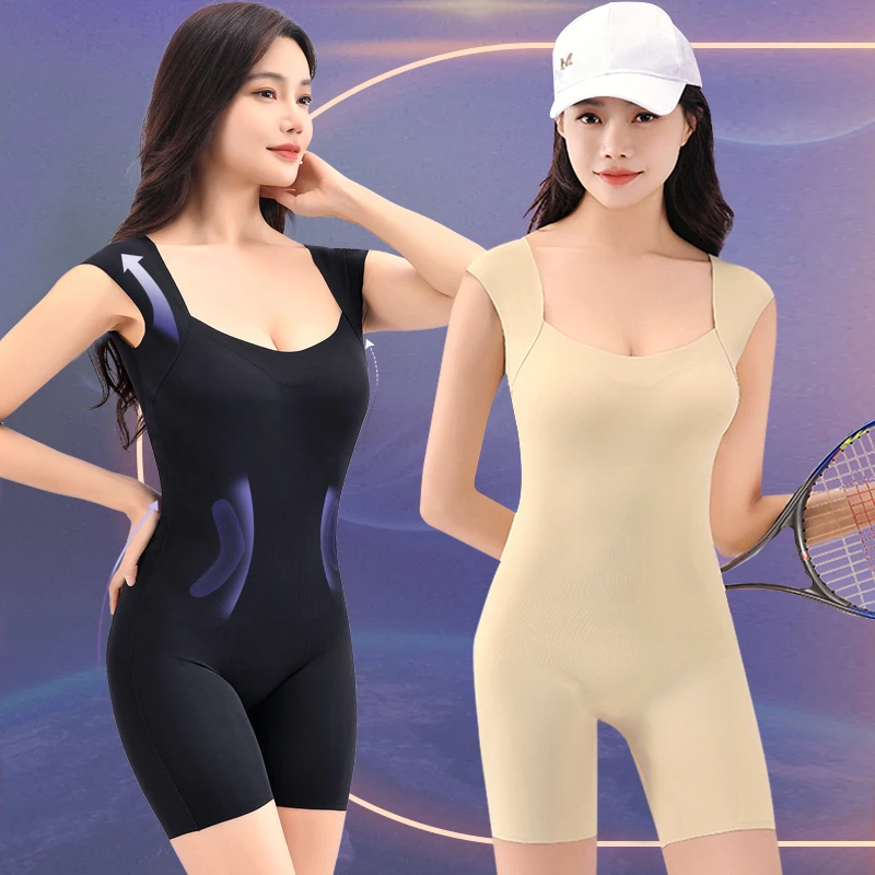 强压重塑形连体塑身衣女无痕收腹提臀修身显瘦束身束腰悬浮美体衣