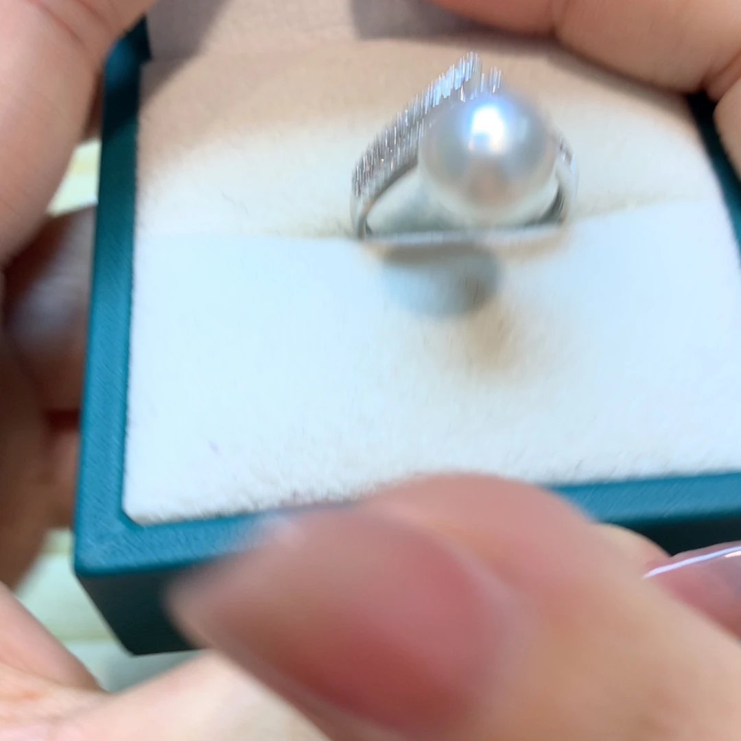 海水珍珠戒指银S925镶嵌