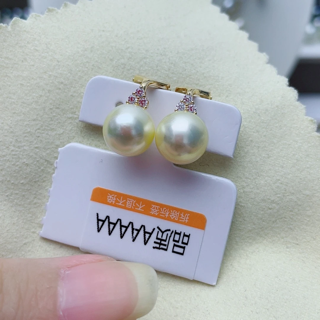 耳饰海水珍珠银S925镶嵌w11耳夹