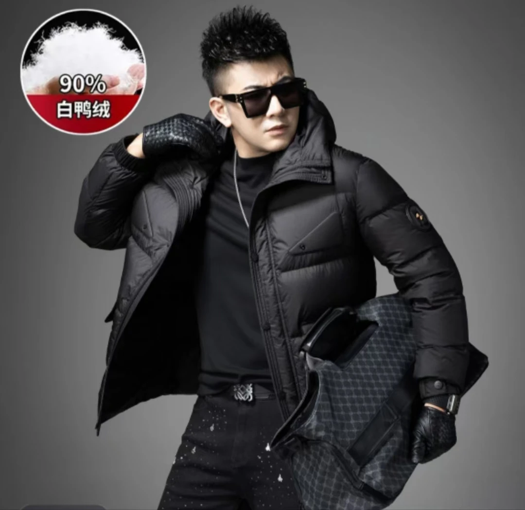 24冬季男士欧货猫眼连帽款羽绒服