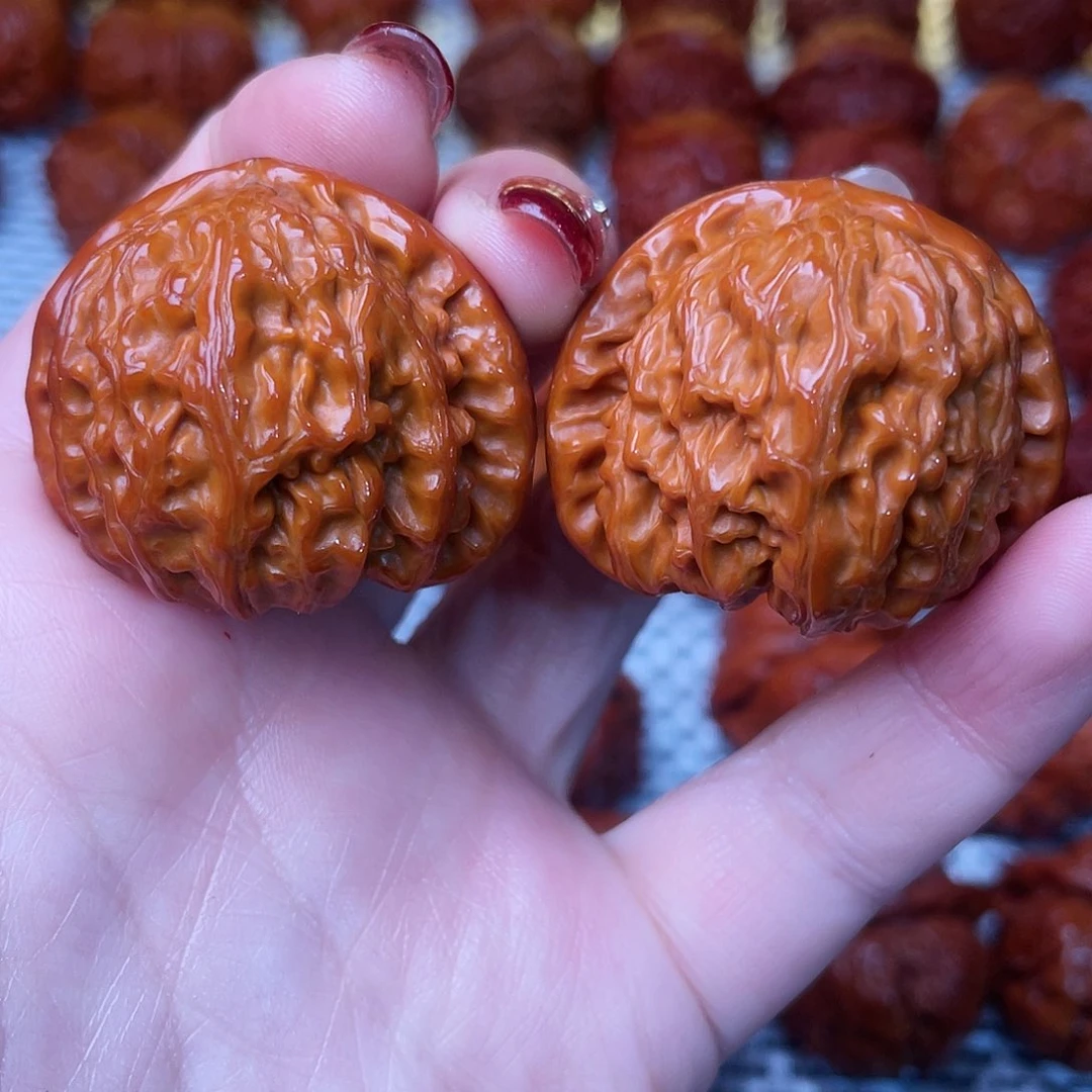 桃核吊坠文玩核桃 手把件 白狮子 40