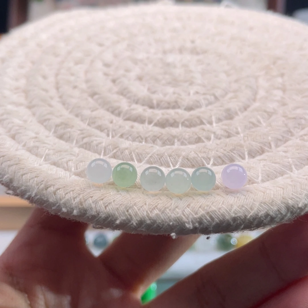 未镶嵌定制翡翠天然缅甸翡翠a货一组5+，紫有小内纹