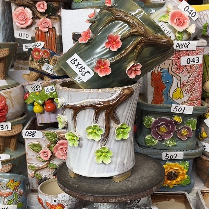 粗陶材质多肉花盆