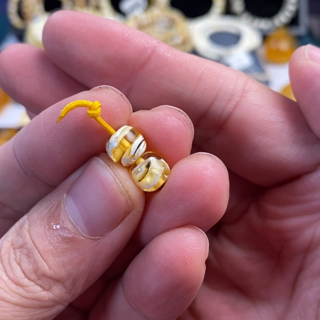 琥珀未镶嵌裸石拉丝纹老型8.1mm