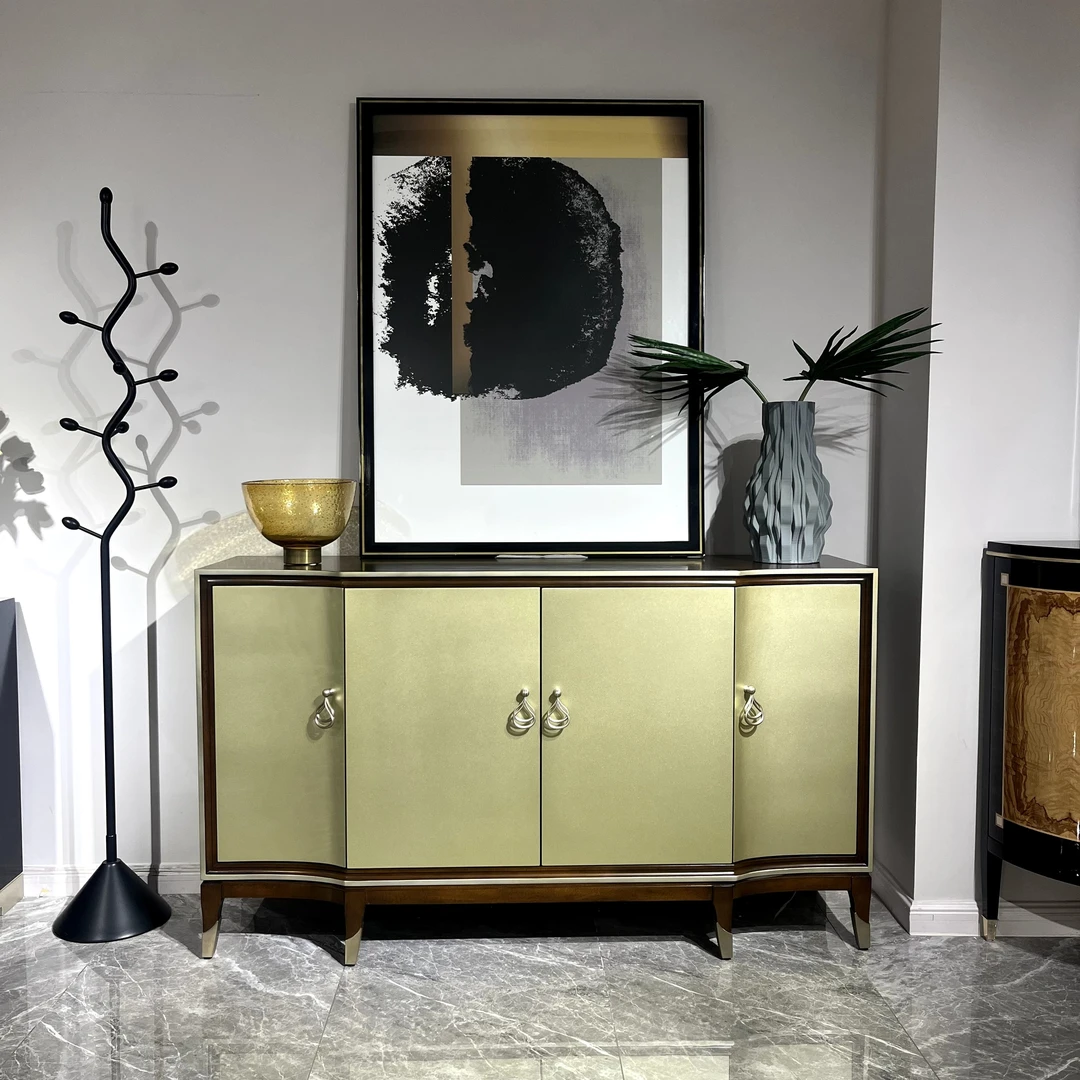 实木榉木四门玄关柜 160×46×92cm 美式中式简欧玄关柜XDD15160