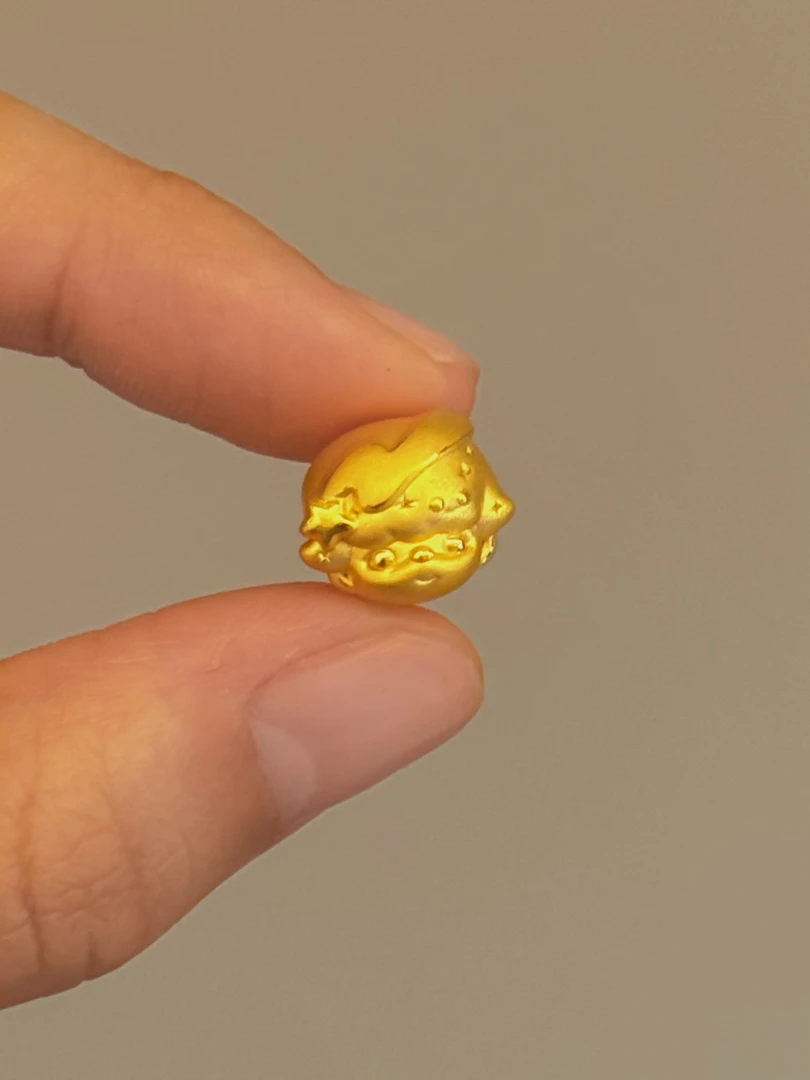 贝贝黄金 足金999 星星帽滴某 素金 转运珠 103