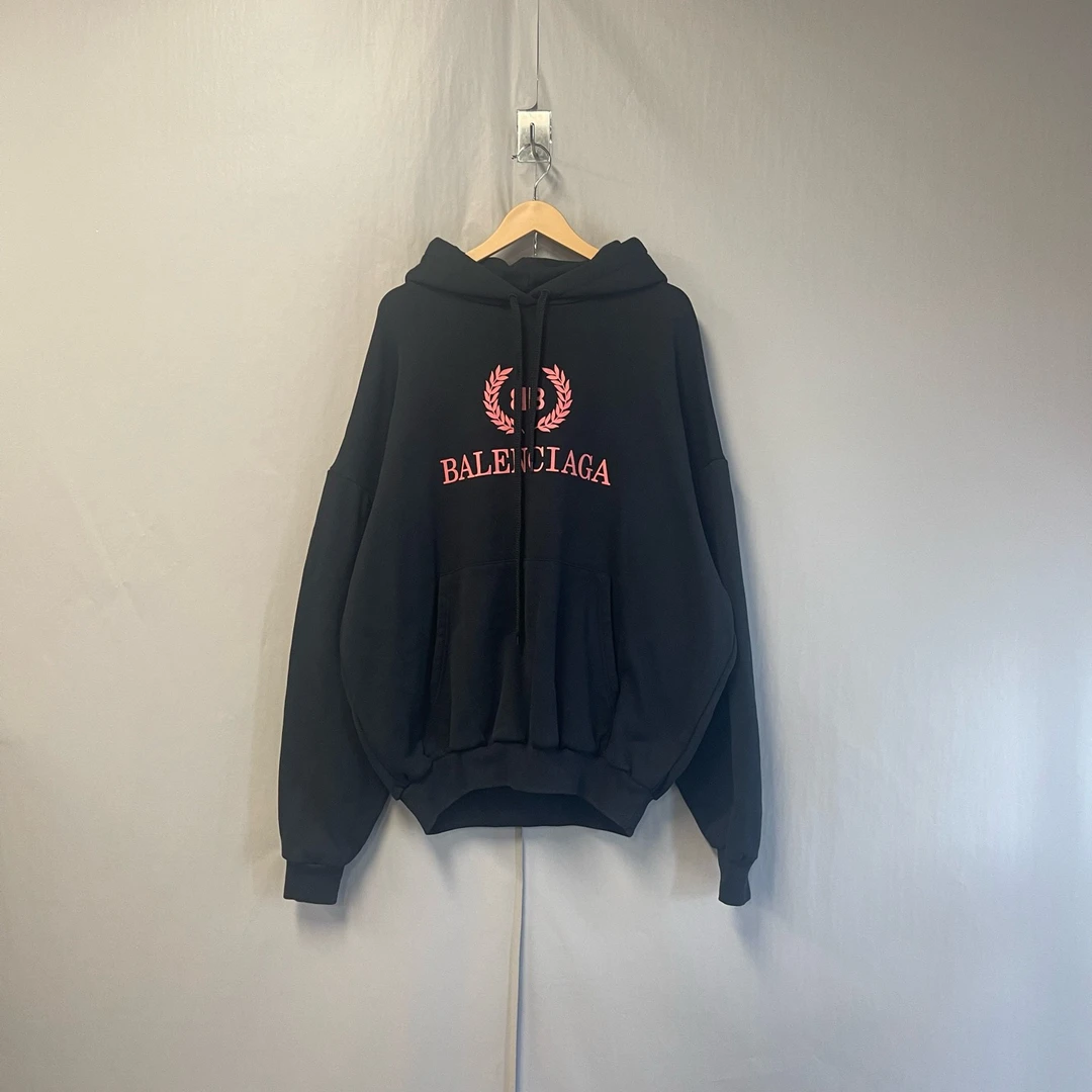 99新 Balenciaga/巴黎世家 麦穗字母Logo连帽卫衣 L码 99新 #8182