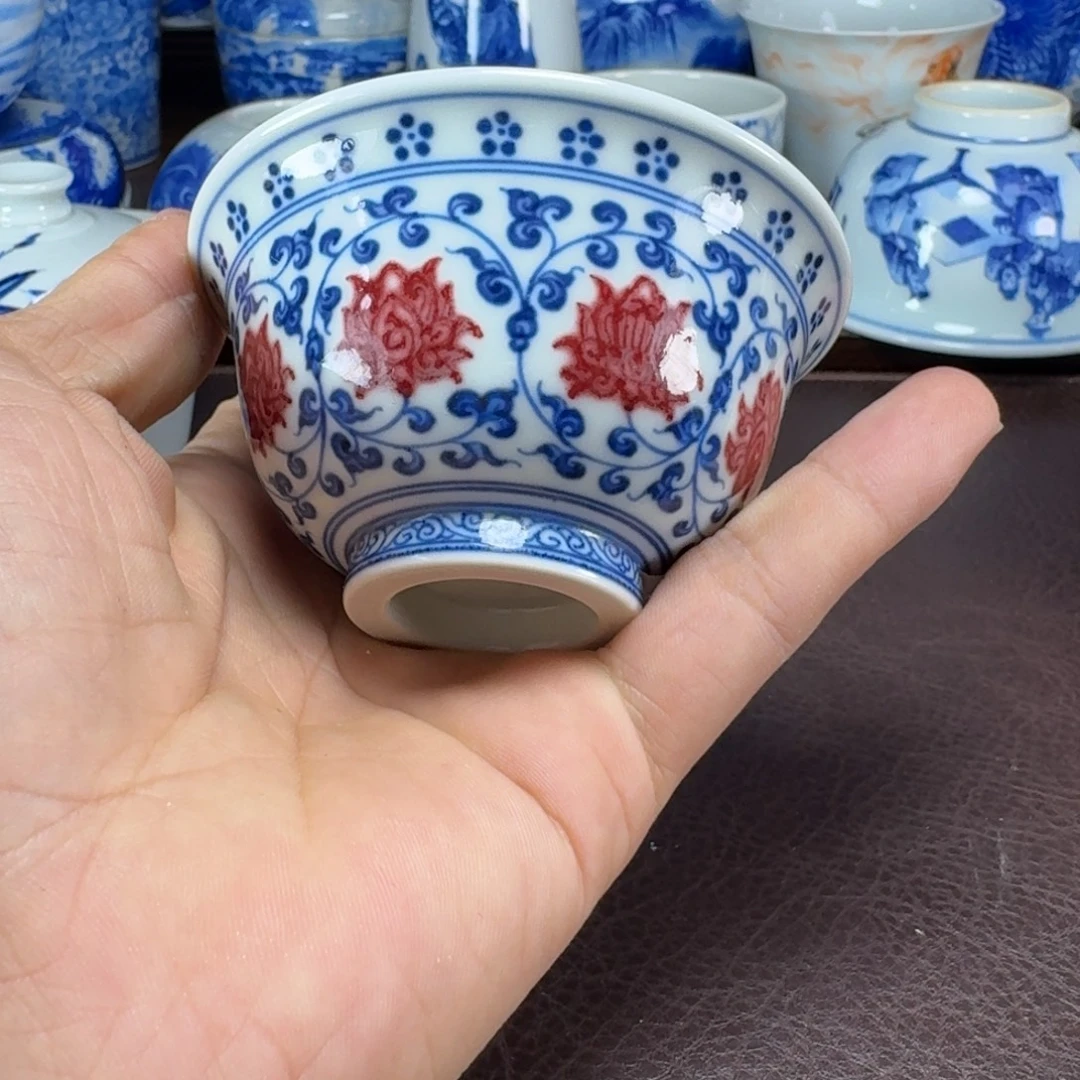 朝***开瓷片当代景德镇陶瓷手绘茶具