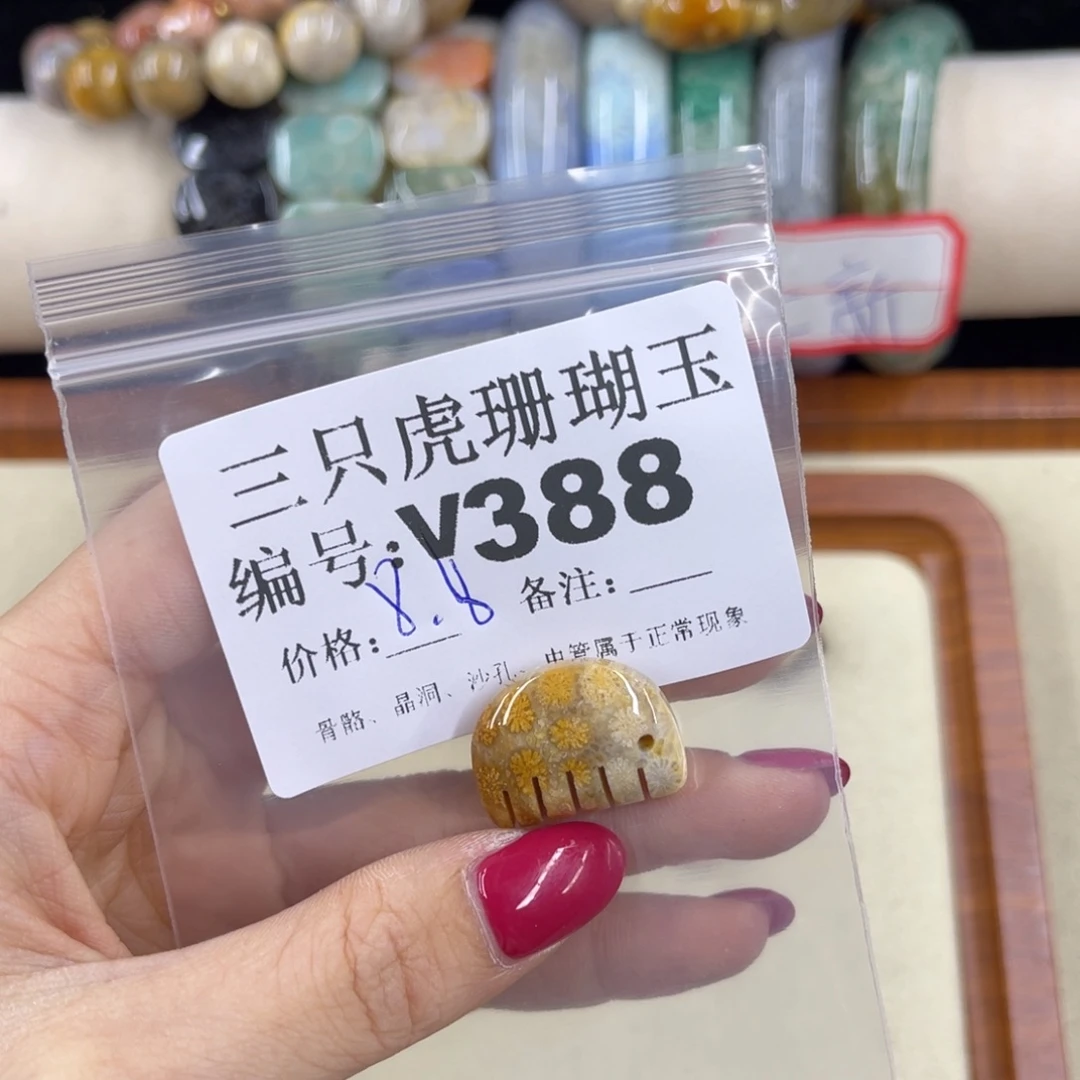 逗***儿硅化珊瑚（珊瑚玉）h未镶嵌