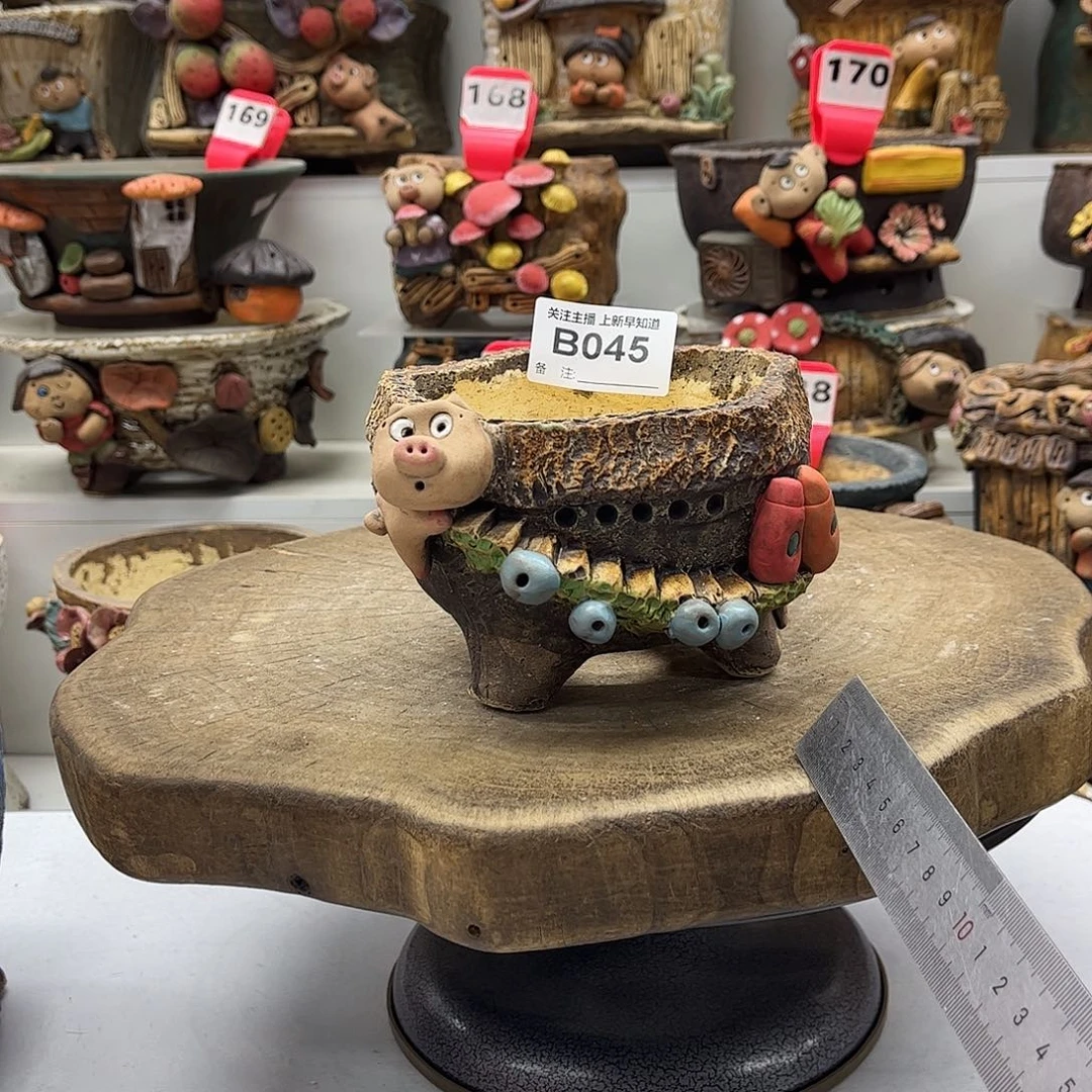 花盆045嘻哈粗陶手捏