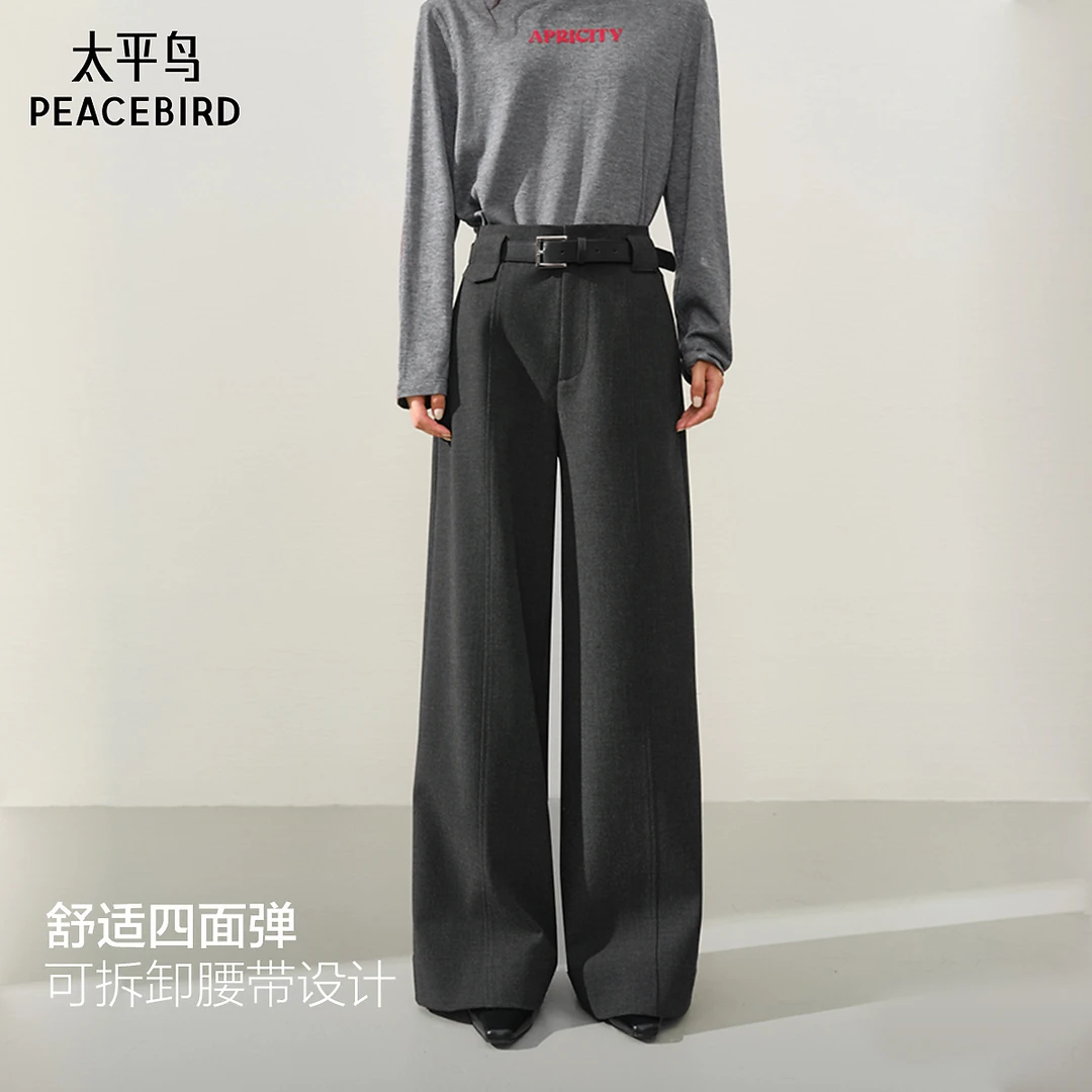 【商场同款】太平鸟2025冬季新款四面弹直筒休闲西装裤A1GBF4154