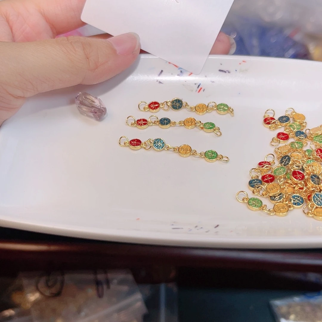 紫晶珠宝半成品银S925镀金镶嵌141