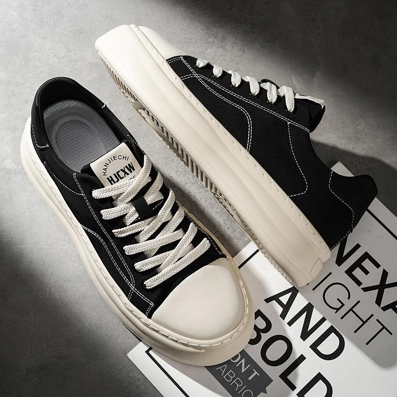 HKHY男鞋夏季新款透气百搭厚底耐磨舒适时尚轻便运动休闲帆布鞋