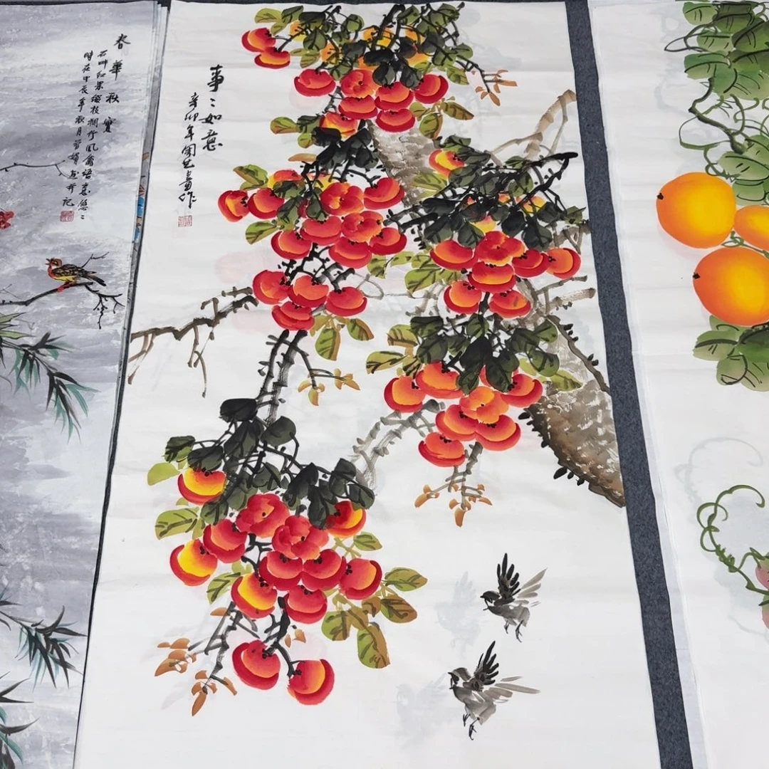 国画四尺尺寸70X140纯手绘作品