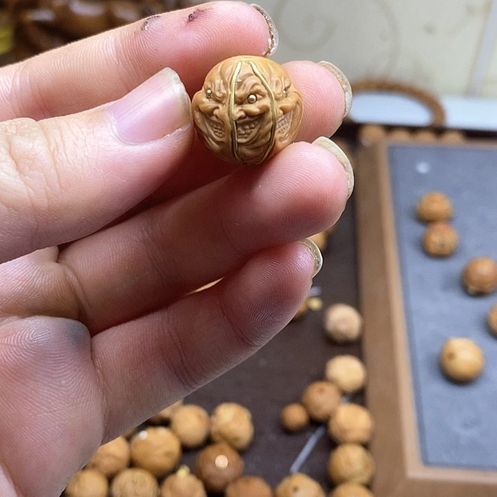 ****头手串/手链核桃猴头雕刻单颗镶嵌