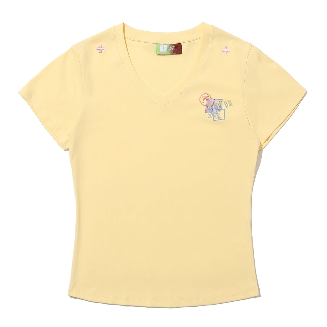 邮票v领慵懒辣妹微弹夏季百搭