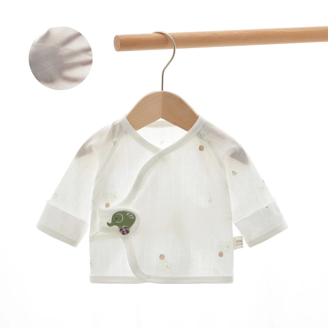 婴儿半背衣夏款0-3月初生宝宝新生儿衣服A类纯棉52码夏季薄款上衣