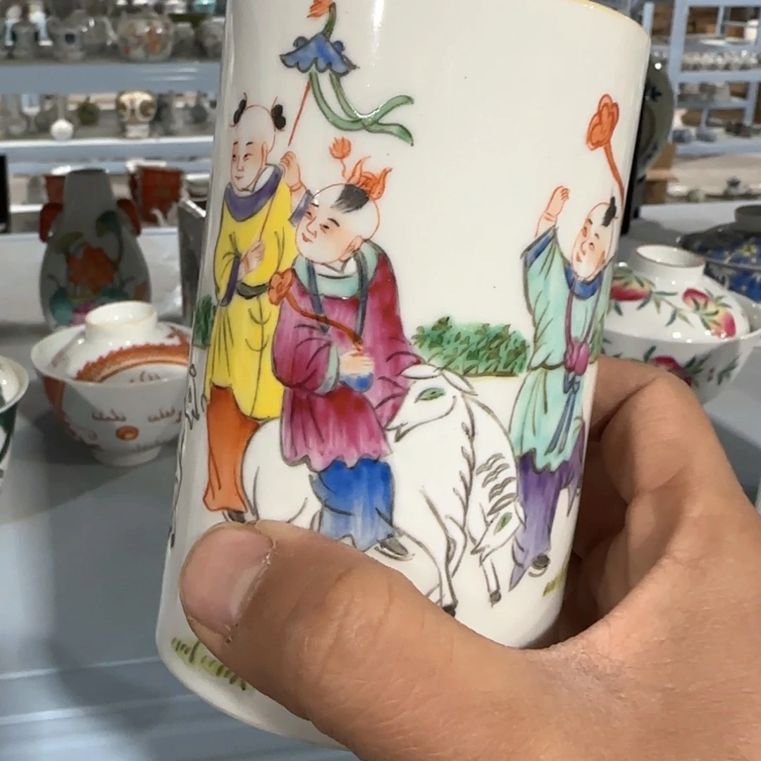 瓷片摆件手绘瓷器处理了吧