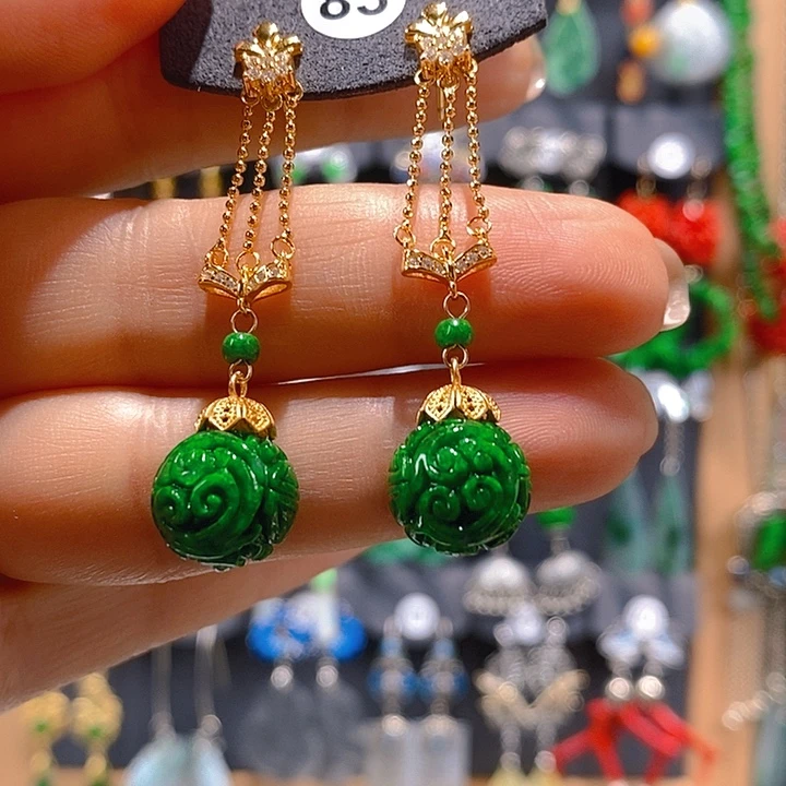 翡翠未镶嵌耳饰翡翠