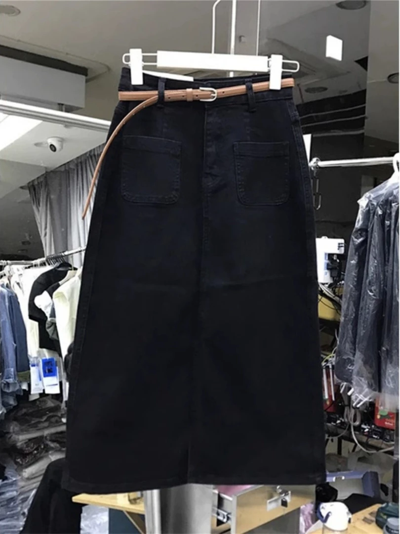 经典黑色牛仔半身裙2025新款爆款高腰显瘦大码女装夏季包臀a字裙