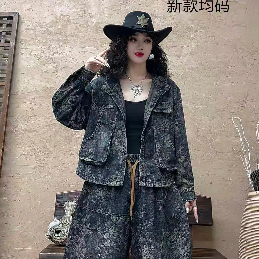 9036软牛仔提花连帽上衣