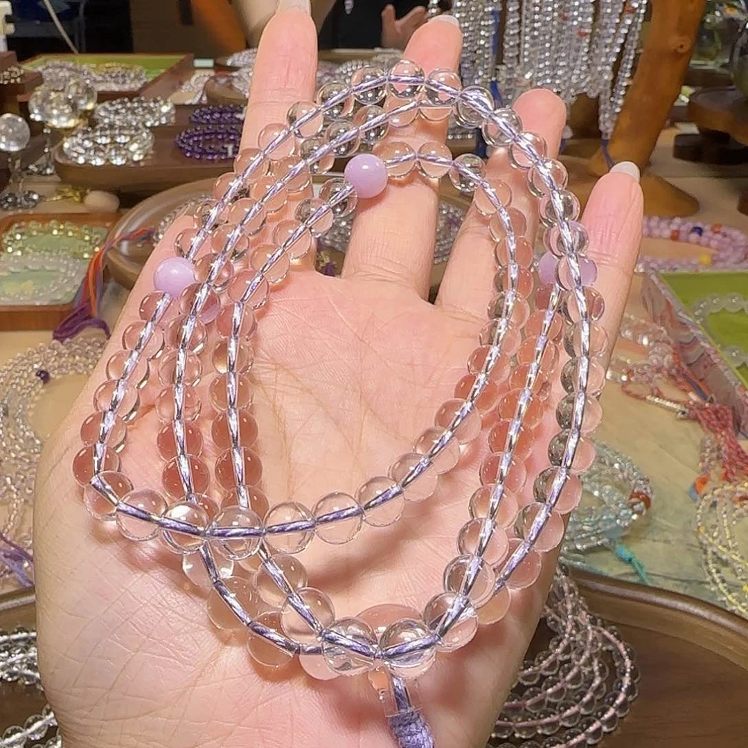 悠***悠水晶手串未镶嵌天然白水晶全净体108颗