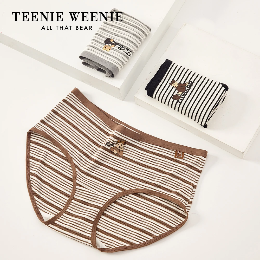 Teenie Weenie女士内裤透气短裤新款抗菌中腰女生三角内衣裤