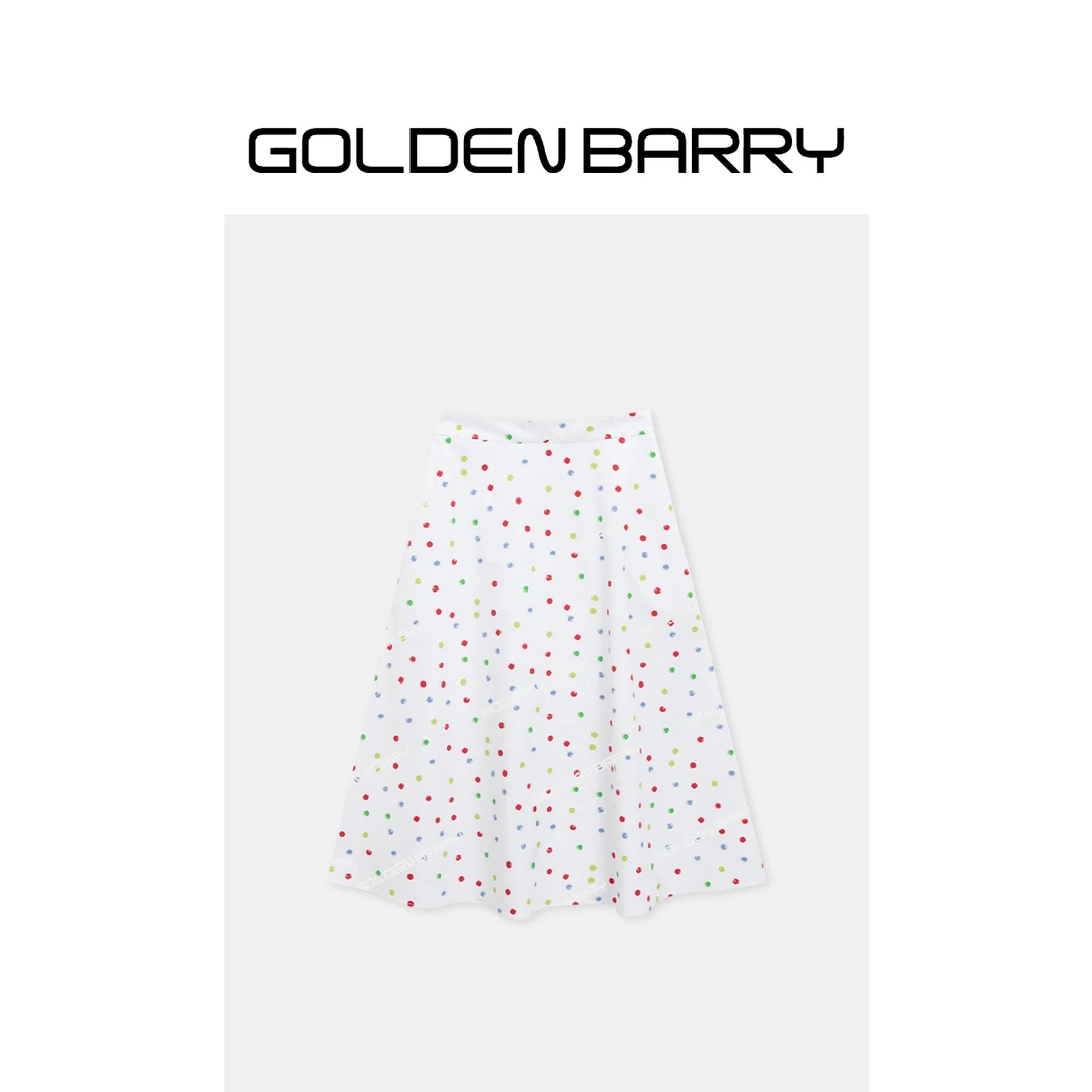 GOLDENBARRY|310218“彩虹糖豆”彩色波点A版半裙