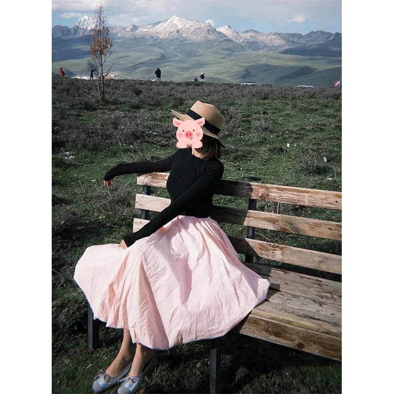 高级感修身显瘦长袖上衣2025夏季设计款气质时尚收腰a字半身裙女