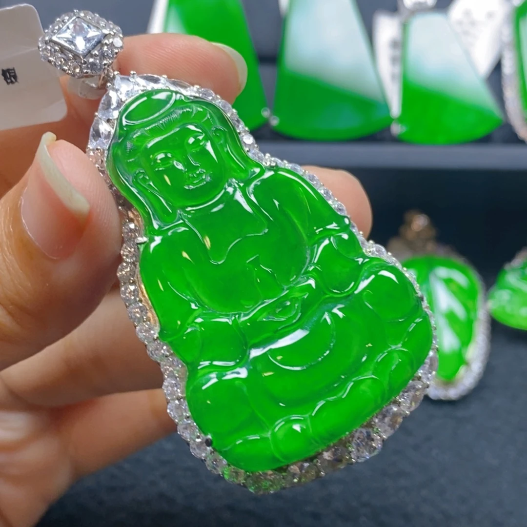 翡翠银S925镶嵌颈饰