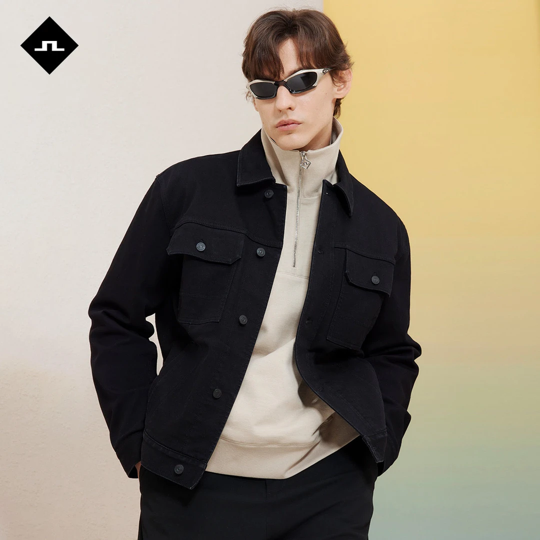 JLINDEBERG金林德伯格工装大口袋翻领弹力牛仔夹克长袖休闲男外套