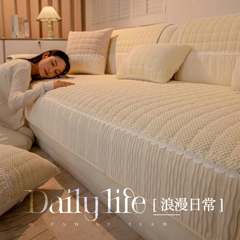 VRESH奶油风沙发垫2025秋冬新款防滑直排皮沙发坐垫子四季通用沙