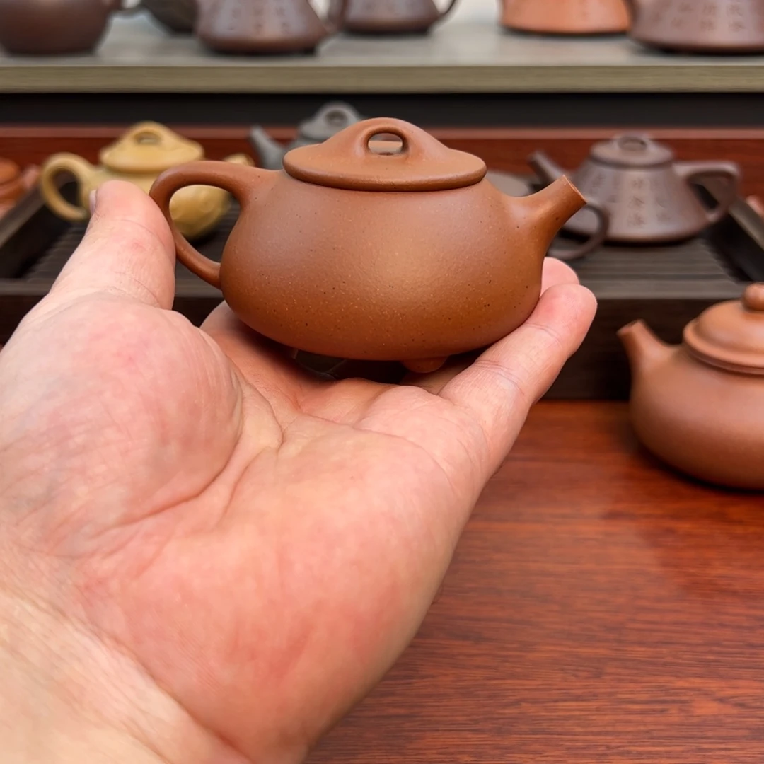 茶壶紫砂满瓢：105cc 老红泥