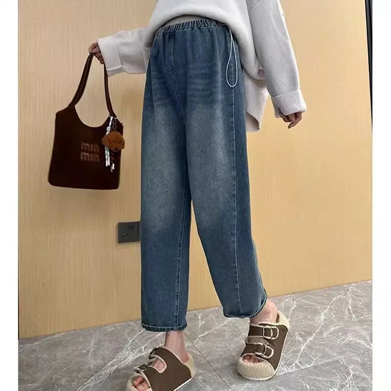 孕妇裤子春秋款外穿老爹牛仔裤春装2025新款小个子哈伦打底裤春季