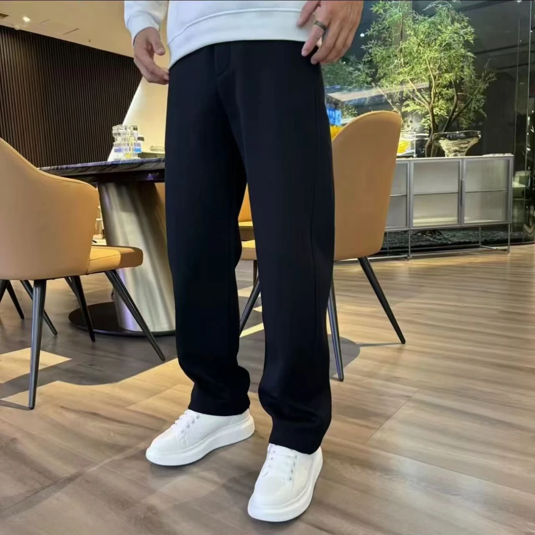 冬季加绒直筒男士高端试试百搭休闲修身显瘦休闲裤