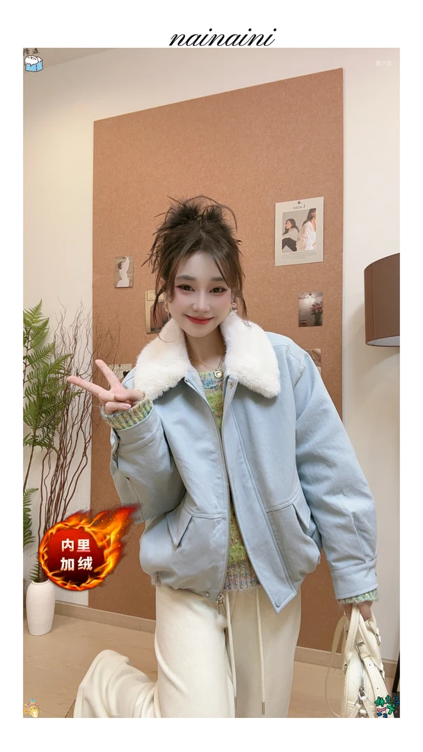 奈奈妮【柔软轮廓】棉服外套女2025冬季小个子保暖时尚百搭617