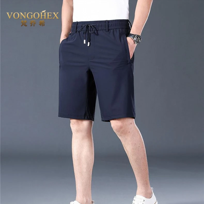 VONGOHEX冰丝休闲运动短裤男夏季薄款弹力速干五分裤宽松透气短裤