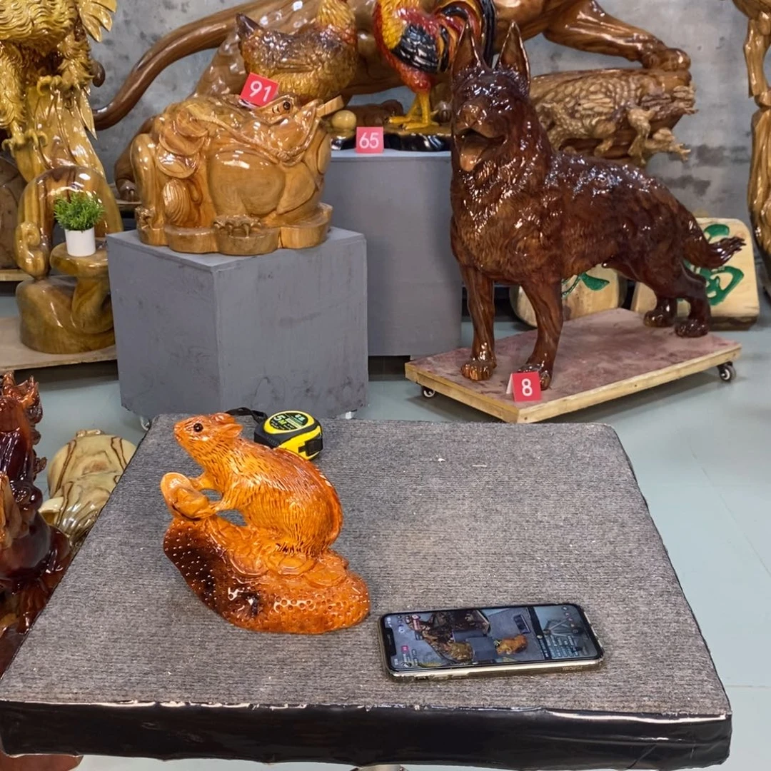 法***子香樟木纯手工雕刻小老鼠