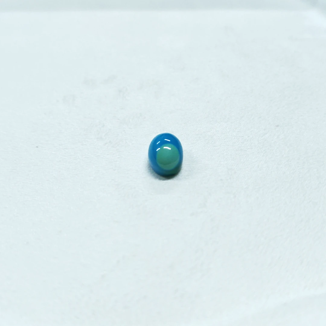 天然特色绿松石水波纹高瓷蓝蛋面