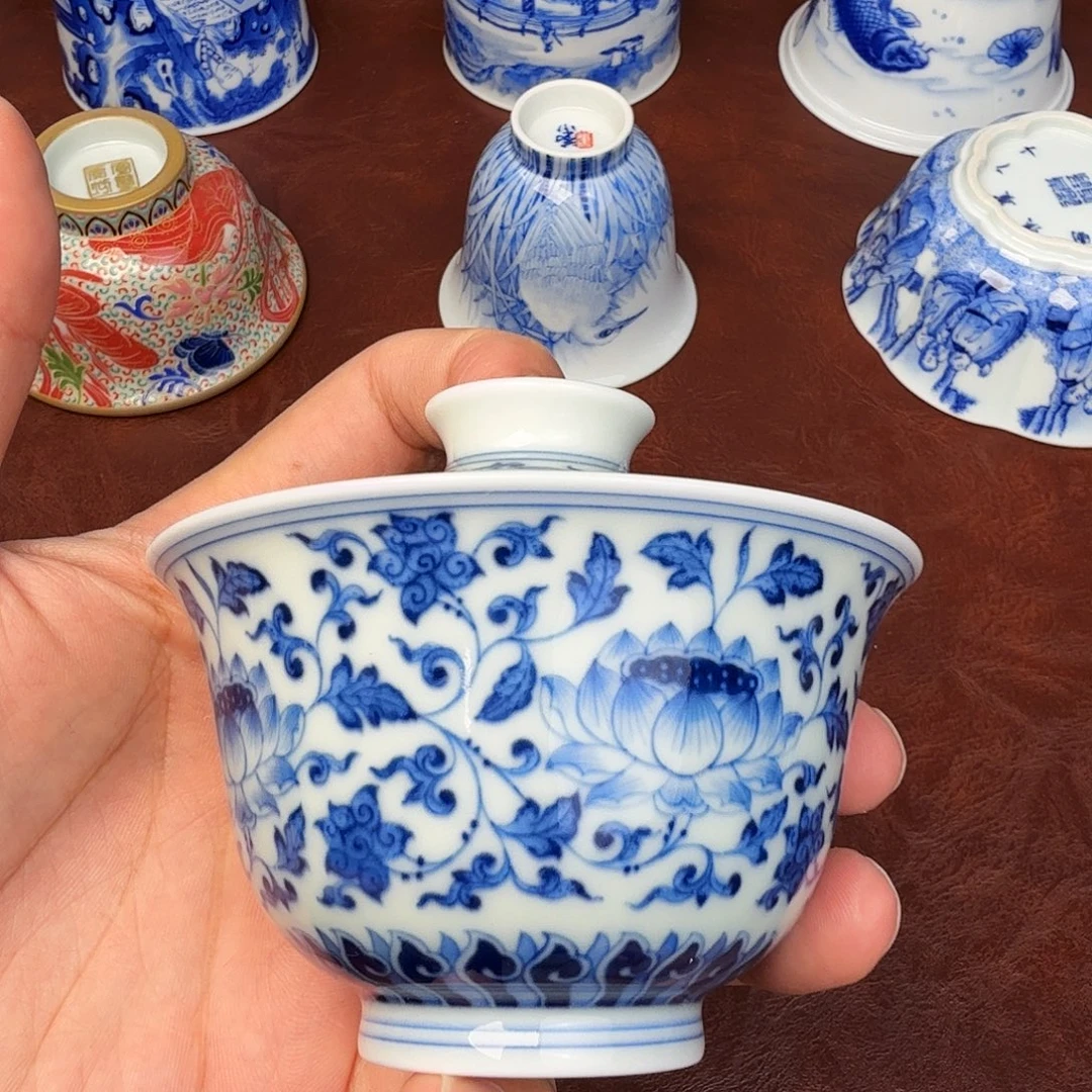 宋***清景德镇全手工全手绘茶具