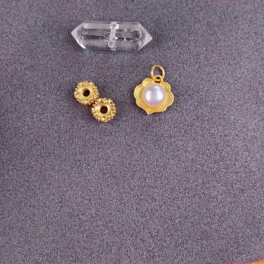 水晶珠宝半成品银S925镀金镶嵌