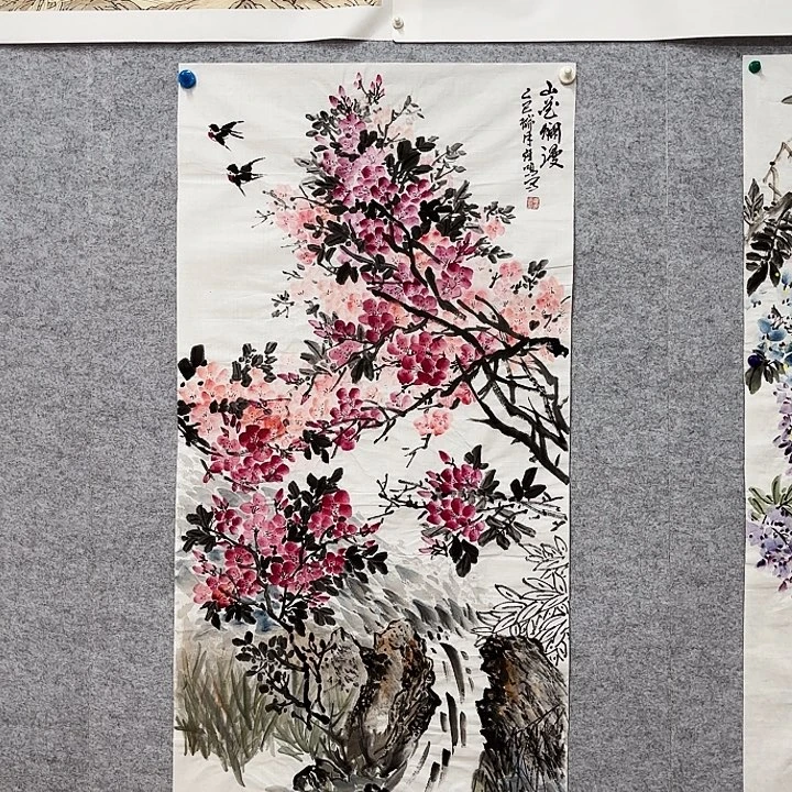 国画花鸟等多种鸟类和鸟类的栖息