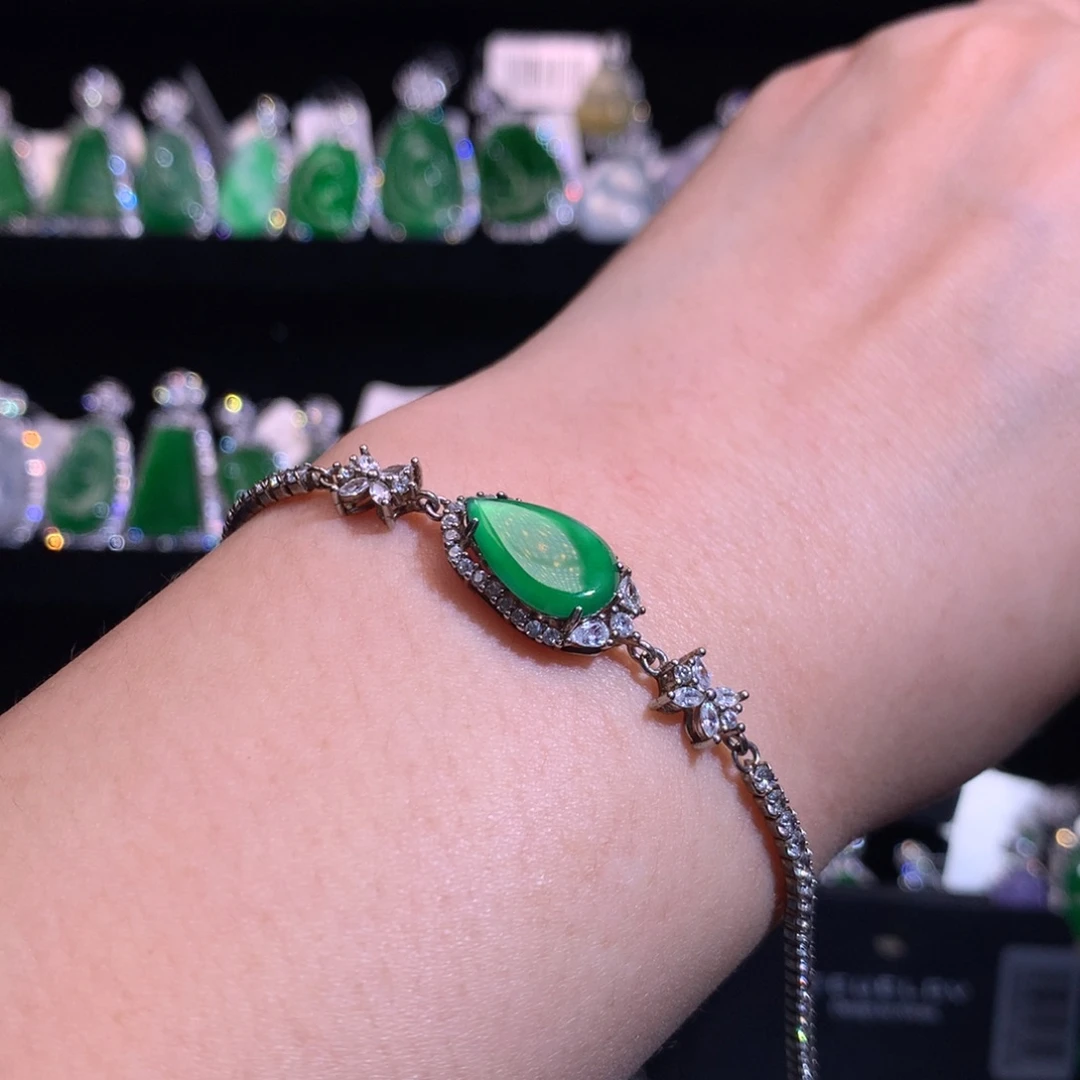 【闪购商品】银S925镶嵌手链翡翠