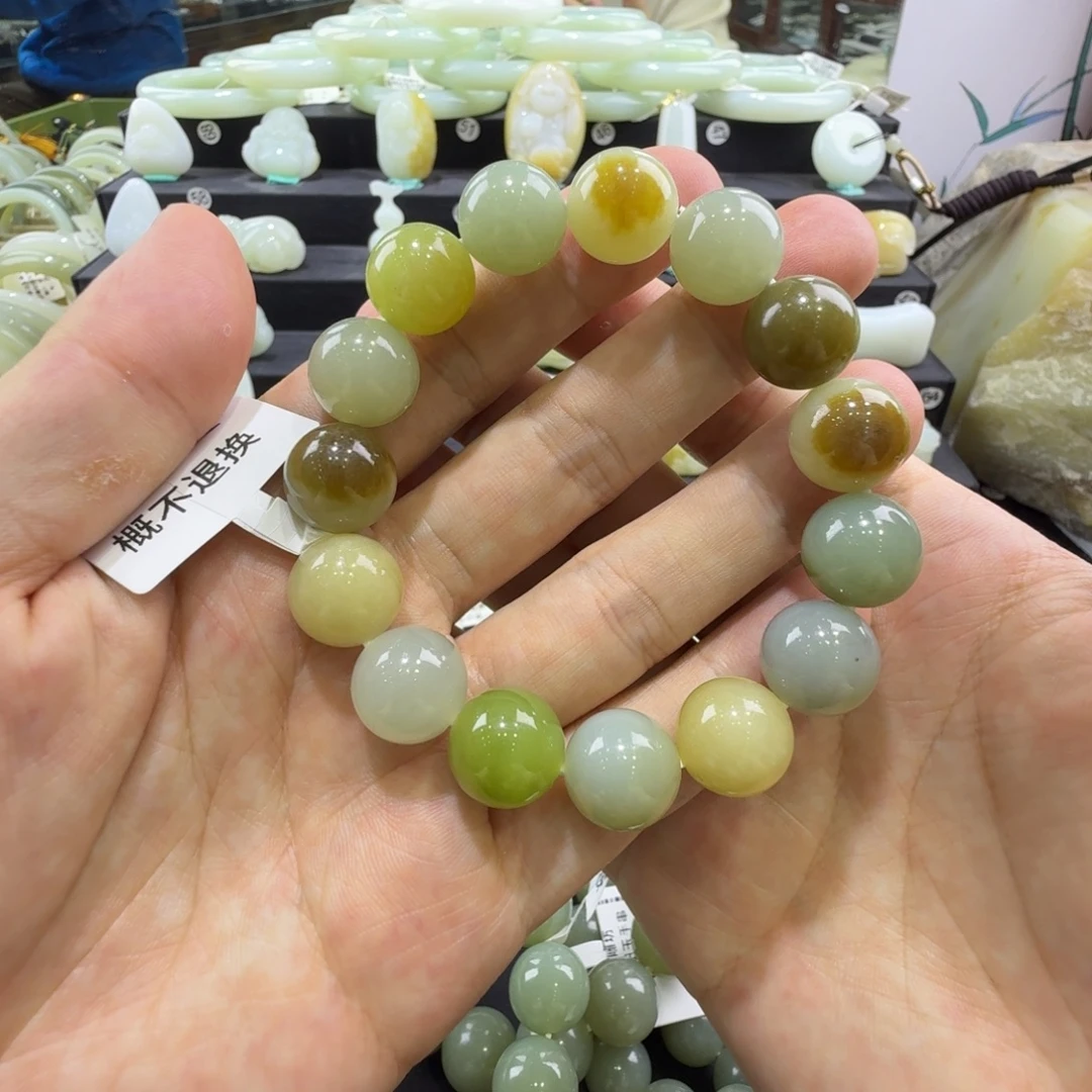 和田玉未镶嵌手串新疆和田玉手串卡14