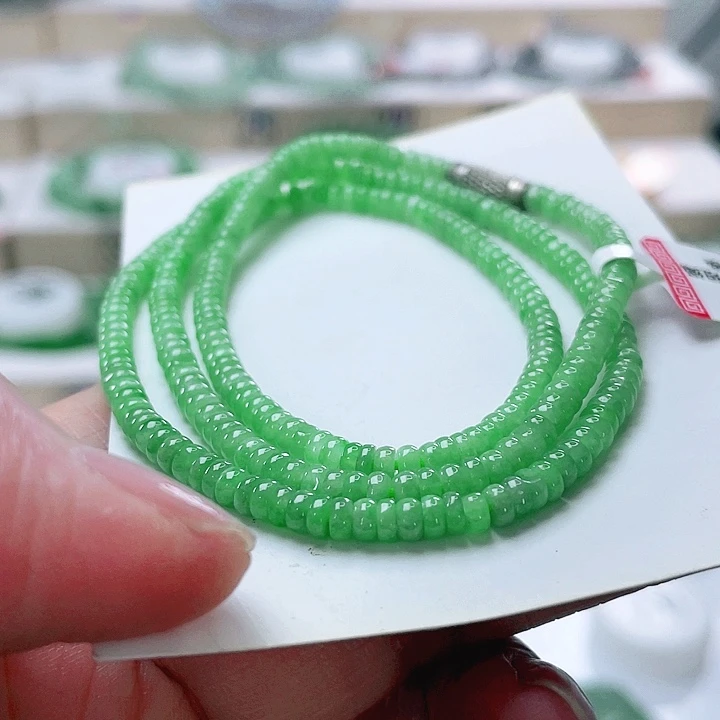 翡翠未镶嵌手链天然翡翠项链3.6mm