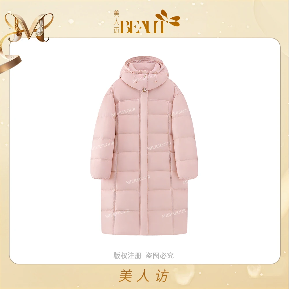冬季大长款连帽时尚气质保暖羽绒服12780