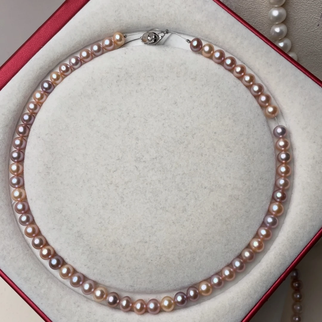 颈饰银S925镶嵌淡水珍珠7-7.5mm